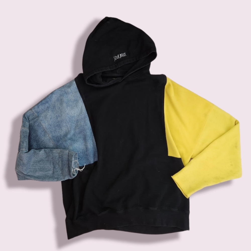 C2H4 Sour Bullet Hoodie Sweatshirt Jacket Denim Color Block